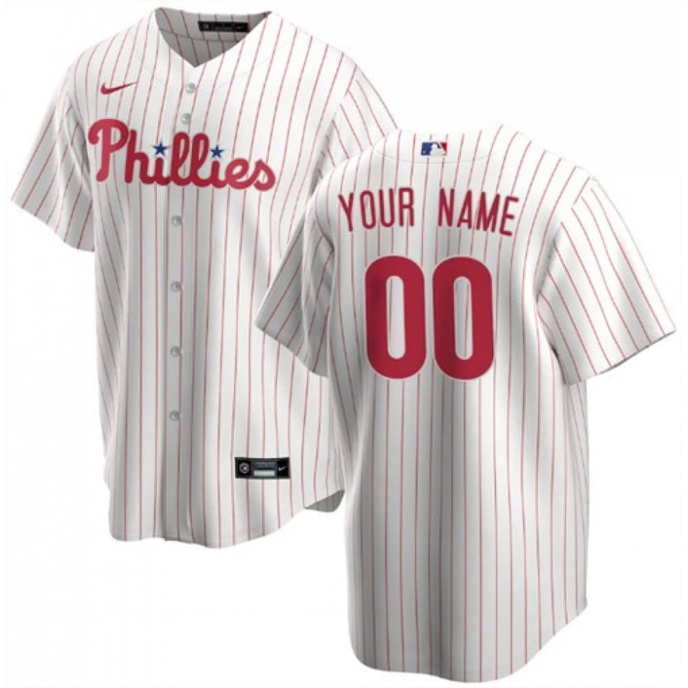 Youth Philadelphia Phillies White Stitched Baseball Custom Jersey