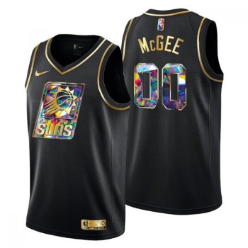 Men's Phoenix Suns #00 JaVale McGee 2021/22 Black Golden Edition Diamond Logo Black 75th Anniversary Stitched Basketball Jersey Men's Phoenix Suns #00 JaVale McGee 2021/22 Black Golden Edition Diamond Logo Black 75th Anniversary Stitched Basketball Jersey