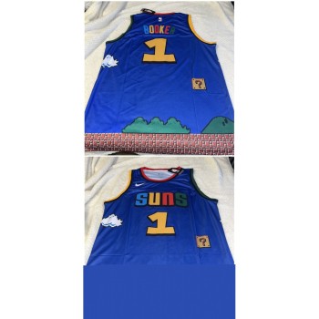 Men's Phoenix Suns #1 Devin Booker Purple Print Basketball Jersey Men's Phoenix Suns #1 Devin Booker Purple Print Basketball Jersey