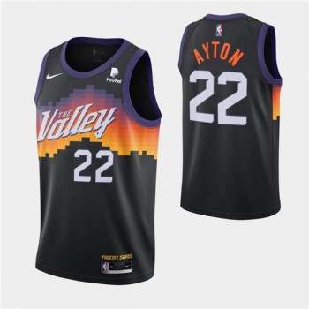 Men's Phoenix Suns #22 Deandre Ayton 2020 Black City Edition Stitched Jersey Men's Phoenix Suns #22 Deandre Ayton 2020 Black City Edition Stitched Jersey