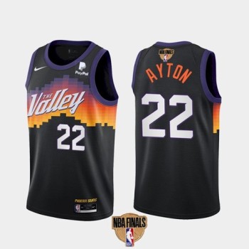 Men's Phoenix Suns #22 Deandre Ayton 2021 Black NBA Finals City Edition Stitched Jersey Men's Phoenix Suns #22 Deandre Ayton 2021 Black NBA Finals City Edition Stitched Jersey