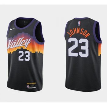 Men's Phoenix Suns #23 Cameron Johnson 2020 Black City Edition Stitched Jersey