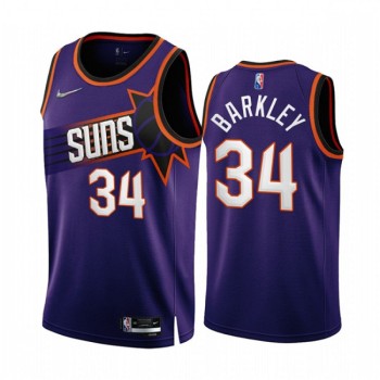 Men's Phoenix Suns #34 Charles Barkley 2022/23 Purple 75th Anniversary Icon Edition Stitched Jersey