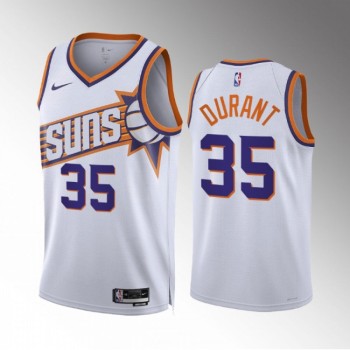 Men's Phoenix Suns #35 Kevin Durant White Association Edition Stitched Basketball Jersey Men's Phoenix Suns #35 Kevin Durant White Association Edition Stitched Basketball Jersey