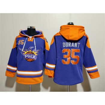 Men's Phoenix Suns #35 Kevin Durant Purple Ageless Must-Have Lace-Up Pullover Hoodie