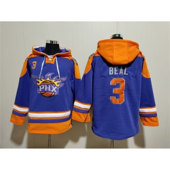 Men's Phoenix Suns #3 Bradley Beal Purple Ageless Must-Have Lace-Up Pullover Hoodie