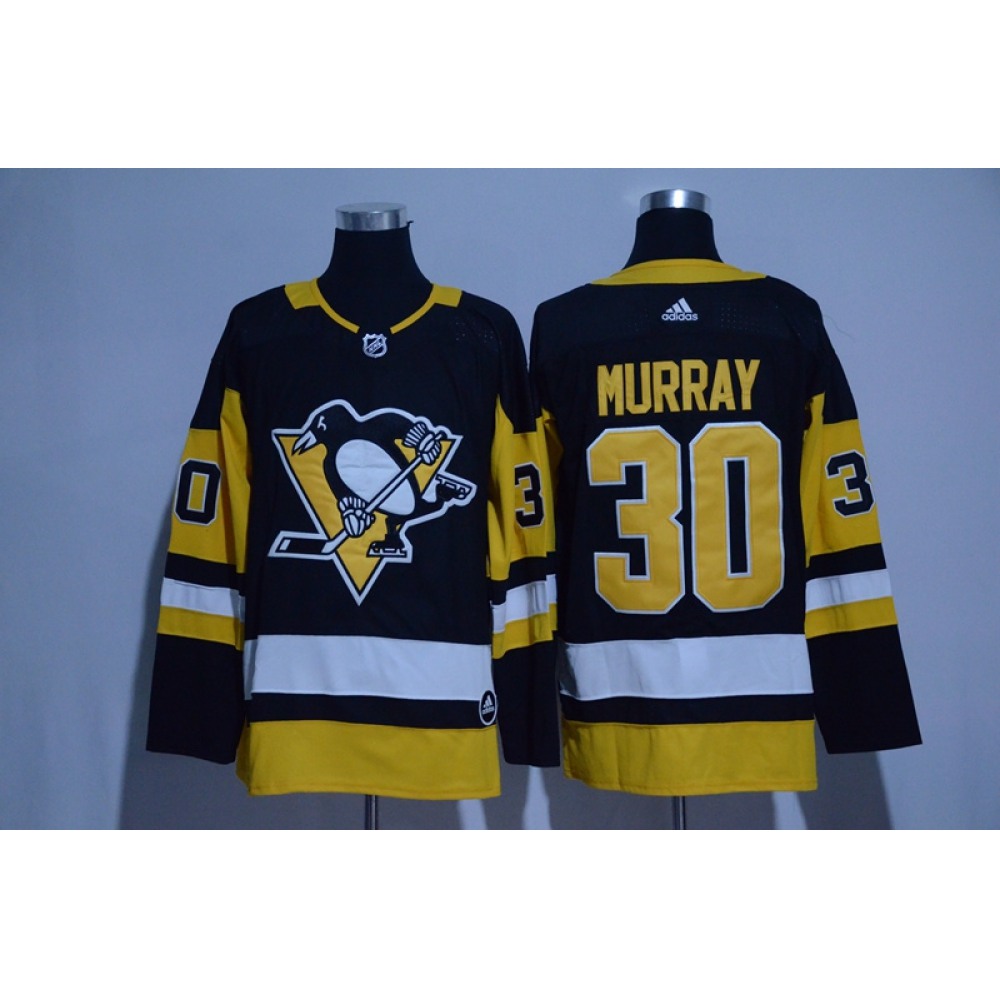 Men's Pittsburgh Penguins #30 Matt Murray Black Stitched NHL Jersey