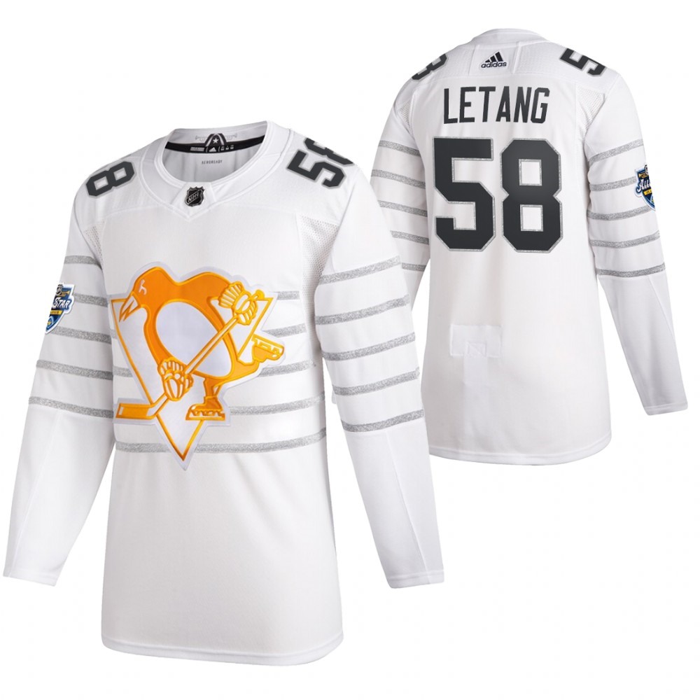 Men's Pittsburgh Penguins #58 Kris Letang 2020 White All Star Stitched NHL Jersey