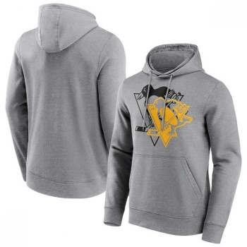 Men's Pittsburgh Penguins Grey Overlay Hoodie Men's Pittsburgh Penguins Grey Overlay Hoodie