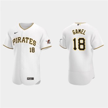Men's Pittsburgh Pirates #18 Ben Gamel White Flex Base Stitched Jersey Men's Pittsburgh Pirates #18 Ben Gamel White Flex Base Stitched Jersey