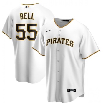 Men's Pittsburgh Pirates #55 Josh Bell 2020 White Cool Base Stitched Jersey Men's Pittsburgh Pirates #55 Josh Bell 2020 White Cool Base Stitched Jersey