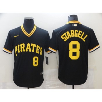 Men's Pittsburgh Pirates #8 Willie Stargell Black Cool Base Stitched Jersey