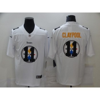 Men's Pittsburgh Steelers #11 Chase Claypool White Shadow Logo Limited Stitched Jersey Men's Pittsburgh Steelers #11 Chase Claypool White Shadow Logo Limited Stitched Jersey