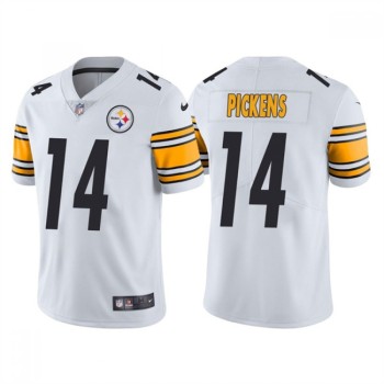 Men's Pittsburgh Steelers #14 George Pickens White Vapor Untouchable Limited Stitched Jersey Men's Pittsburgh Steelers #14 George Pickens White Vapor Untouchable Limited Stitched Jersey
