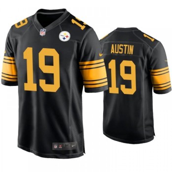 Men's Pittsburgh Steelers #19 Calvin Austin Black Color Rush Stitched Jersey Men's Pittsburgh Steelers #19 Calvin Austin Black Color Rush Stitched Jersey