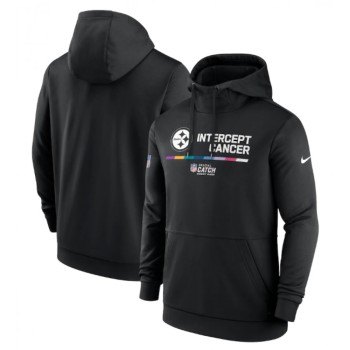 Men's Pittsburgh Steelers 2022 Black Crucial Catch Therma Performance Pullover Hoodie Men's Pittsburgh Steelers 2022 Black Crucial Catch Therma Performance Pullover Hoodie