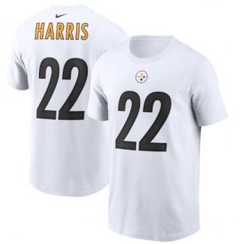 Men's Pittsburgh Steelers #22 Najee Harris 2021 White NFL Draft First Round Pick Player Name & Number T-Shirt Men's Pittsburgh Steelers #22 Najee Harris 2021 White NFL Draft First Round Pick Player Name & Number T-Shirt