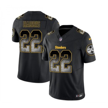 Men's Pittsburgh Steelers #22 Najee Harris Black 2023 F.U.S.E. Smoke Vapor Untouchable Limited Stitched Jersey Men's Pittsburgh Steelers #22 Najee Harris Black 2023 F.U.S.E. Smoke Vapor Untouchable Limited Stitched Jersey