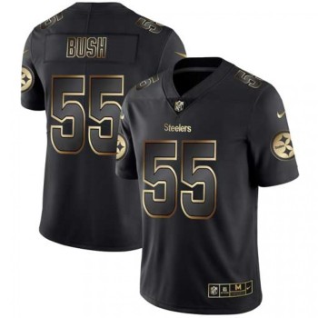 Men's Pittsburgh Steelers #55 Devin Bush 2019 Black Gold Edition Stitched NFL Jersey Men's Pittsburgh Steelers #55 Devin Bush 2019 Black Gold Edition Stitched NFL Jersey