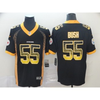 Men's Pittsburgh Steelers #55 Devin Bush Black Drift Fashion Color Rush Limited Stitched NFL Jersey Men's Pittsburgh Steelers #55 Devin Bush Black Drift Fashion Color Rush Limited Stitched NFL Jersey