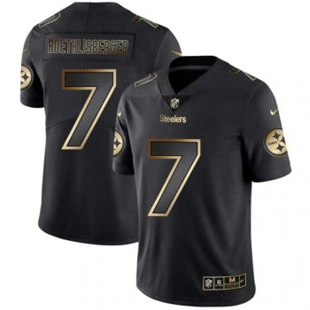Men's Pittsburgh Steelers #7 Ben Roethlisberger 2019 Black Gold Edition Stitched NFL Jersey Men's Pittsburgh Steelers #7 Ben Roethlisberger 2019 Black Gold Edition Stitched NFL Jersey