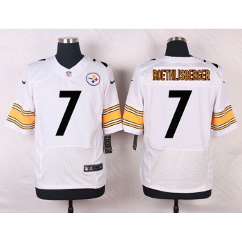 Men's Pittsburgh Steelers #7 Ben Roethlisberger White Stitched NFL Elite Jersey Men's Pittsburgh Steelers #7 Ben Roethlisberger White Stitched NFL Elite Jersey