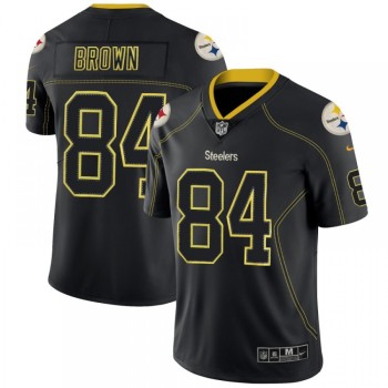 Men's Pittsburgh Steelers #84 Antonio Brown NFL 2018 Lights Out Black Color Rush Limited Jersey Men's Pittsburgh Steelers #84 Antonio Brown NFL 2018 Lights Out Black Color Rush Limited Jersey