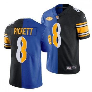 Men's Pittsburgh Steelers #8 Kenny Pickett Royal/Black Split Limited Stitched Jersey Men's Pittsburgh Steelers #8 Kenny Pickett Royal/Black Split Limited Stitched Jersey