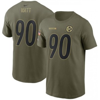Men's Pittsburgh Steelers #90 T.J. Watt 2021 Olive Salute To Service Legend Performance T-Shirt Men's Pittsburgh Steelers #90 T.J. Watt 2021 Olive Salute To Service Legend Performance T-Shirt