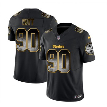 Men's Pittsburgh Steelers #90 T.J. Watt Black 2023 F.U.S.E. Smoke Vapor Untouchable Limited Stitched Jersey Men's Pittsburgh Steelers #90 T.J. Watt Black 2023 F.U.S.E. Smoke Vapor Untouchable Limited Stitched Jersey