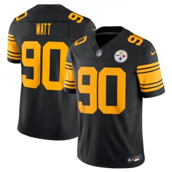 Men's Pittsburgh Steelers #90 T.J. Watt Black 2023 F.U.S.E. Vapor Color Rush Limited Jersey Men's Pittsburgh Steelers #90 T.J. Watt Black 2023 F.U.S.E. Vapor Color Rush Limited Jersey