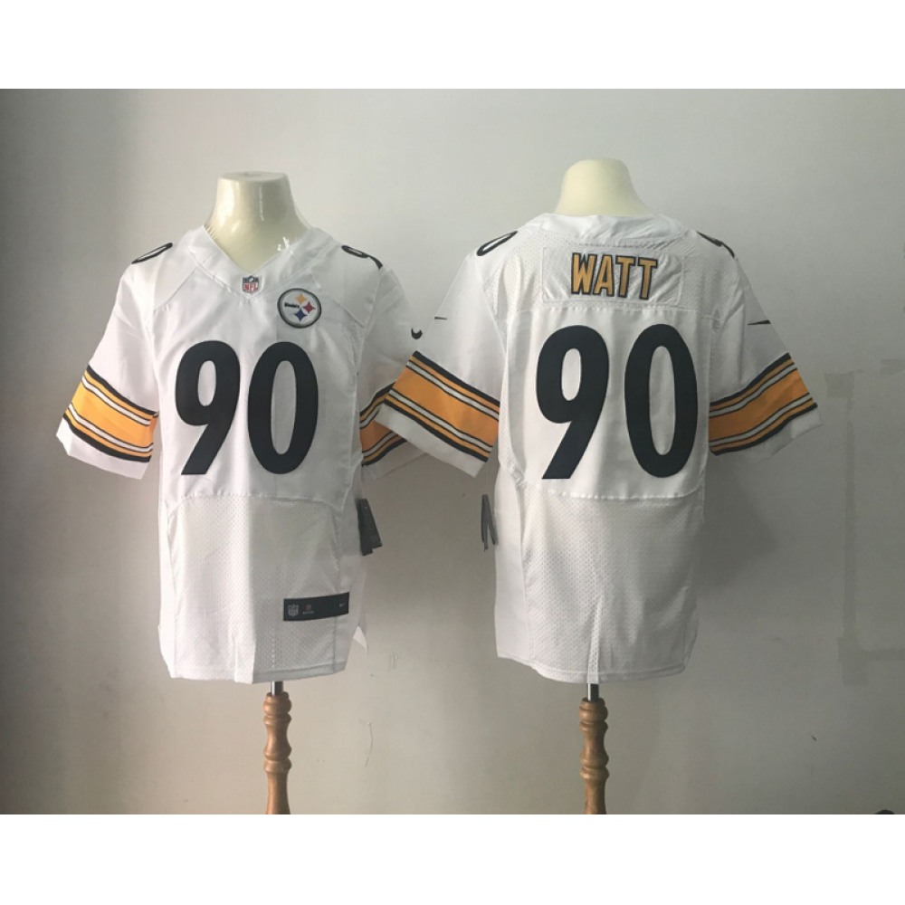 Men's Pittsburgh Steelers #90 T.J. Watt White 2017 Elite Stitched NFL Jersey