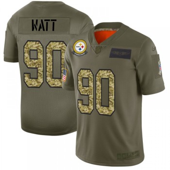 Men's Pittsburgh Steelers #90 T. J. Watt 2019 Olive/Camo Salute To Service Limited Stitched NFL Jersey Men's Pittsburgh Steelers #90 T. J. Watt 2019 Olive/Camo Salute To Service Limited Stitched NFL Jersey