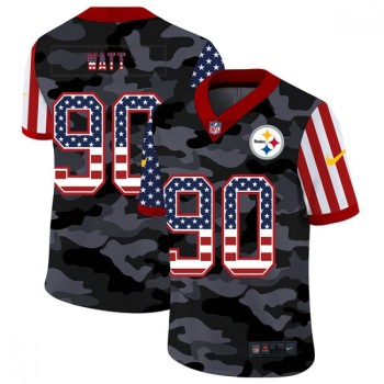 Men's Pittsburgh Steelers #90 T. J. Watt 2020 Camo USA Flag Limited Stitched Jersey Men's Pittsburgh Steelers #90 T. J. Watt 2020 Camo USA Flag Limited Stitched Jersey