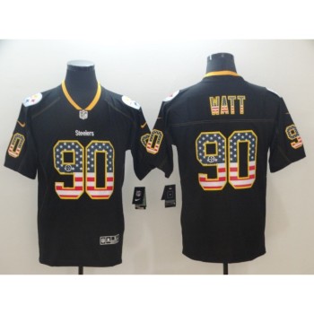 Men's Pittsburgh Steelers #90 T. J. Watt Black 2018 USA Flag Color Rush Limited Fashion NFL Stitched Jersey Men's Pittsburgh Steelers #90 T. J. Watt Black 2018 USA Flag Color Rush Limited Fashion NFL Stitched Jersey
