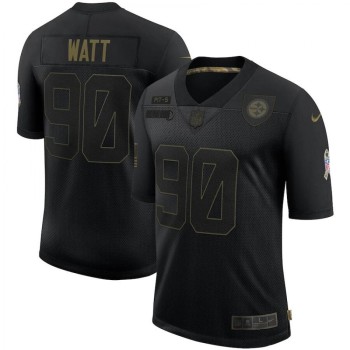 Men's Pittsburgh Steelers #90 T. J. Watt Black 2020 Salute To Service Limited Stitched Jersey Men's Pittsburgh Steelers #90 T. J. Watt Black 2020 Salute To Service Limited Stitched Jersey