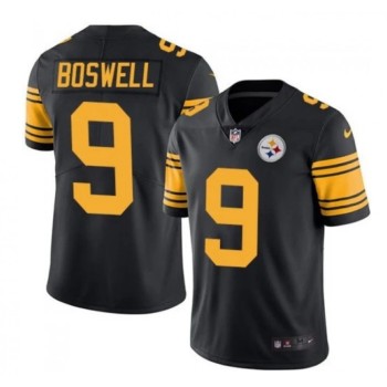 Men's Pittsburgh Steelers #9 Chris Boswell Black Vapor Color Rush Stitched Jersey Men's Pittsburgh Steelers #9 Chris Boswell Black Vapor Color Rush Stitched Jersey
