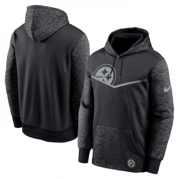 Men's Pittsburgh Steelers Black Reflective Therma Hoodie Men's Pittsburgh Steelers Black Reflective Therma Hoodie