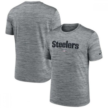 Men's Pittsburgh Steelers Gray Velocity Performance T-Shirt Men's Pittsburgh Steelers Gray Velocity Performance T-Shirt