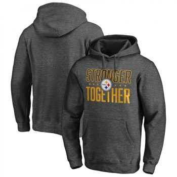 Men's Pittsburgh Steelers Heather Charcoal Stronger Together Pullover Hoodie Men's Pittsburgh Steelers Heather Charcoal Stronger Together Pullover Hoodie