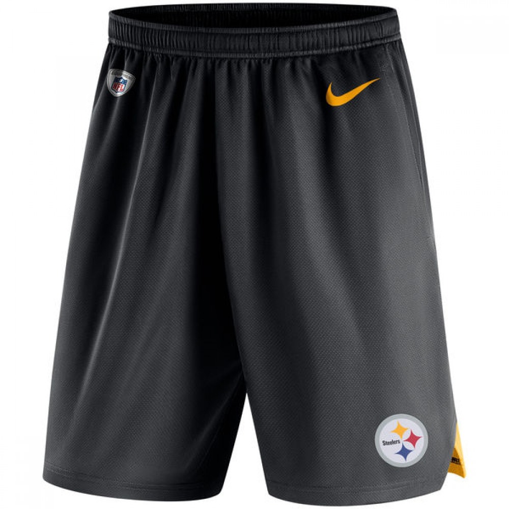 Men's Pittsburgh Steelers Black Knit Performance Shorts