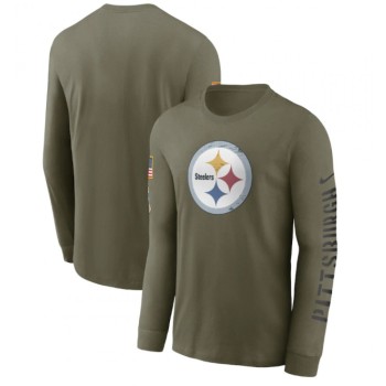 Men's Pittsburgh Steelers Olive 2022 Salute to Service Long Sleeve T-Shirt Men's Pittsburgh Steelers Olive 2022 Salute to Service Long Sleeve T-Shirt