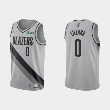 Men's Portland Trail Blazers #0 Damian Lillard Grey Stitched NBA Jersey Men's Portland Trail Blazers #0 Damian Lillard Grey Stitched NBA Jersey