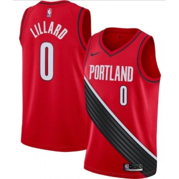 Men's Portland Trail Blazers #0 Damian Lillard Red Statement Edition Stitched Jersey Men's Portland Trail Blazers #0 Damian Lillard Red Statement Edition Stitched Jersey