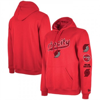 Men's Portland Trail Blazers Red 2023/24 City Edition Pullover Hoodie Men's Portland Trail Blazers Red 2023/24 City Edition Pullover Hoodie