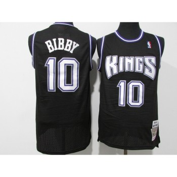 Men's Sacramento Kings #10 Mike Bibby 2001-02 Black Throwback Stitched Jersey