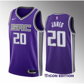 Men's Sacramento Kings #20 Colby Jones Purple 2023 Draft Icon Edition Stitched Jersey Men's Sacramento Kings #20 Colby Jones Purple 2023 Draft Icon Edition Stitched Jersey