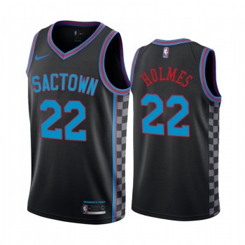 Men's Sacramento Kings #22 Richaun Holmes Black City Edition Stitched Jersey Men's Sacramento Kings #22 Richaun Holmes Black City Edition Stitched Jersey