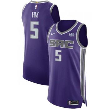 Men's Sacramento Kings #5 De'Aaron Fox Purple Icon Editon Stitched Jersey Men's Sacramento Kings #5 De'Aaron Fox Purple Icon Editon Stitched Jersey