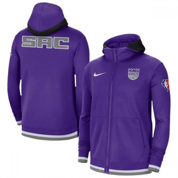 Men's Sacramento Kings Purple 75th Anniversary Performance Showtime Full-Zip Hoodie Jacket Men's Sacramento Kings Purple 75th Anniversary Performance Showtime Full-Zip Hoodie Jacket